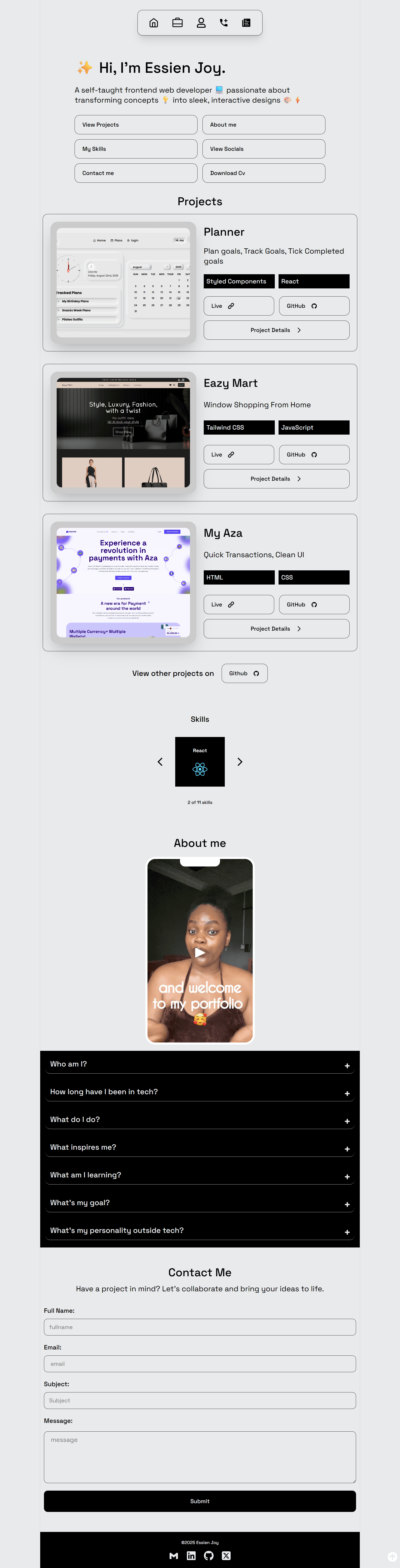 Personal Portfolio screenshot